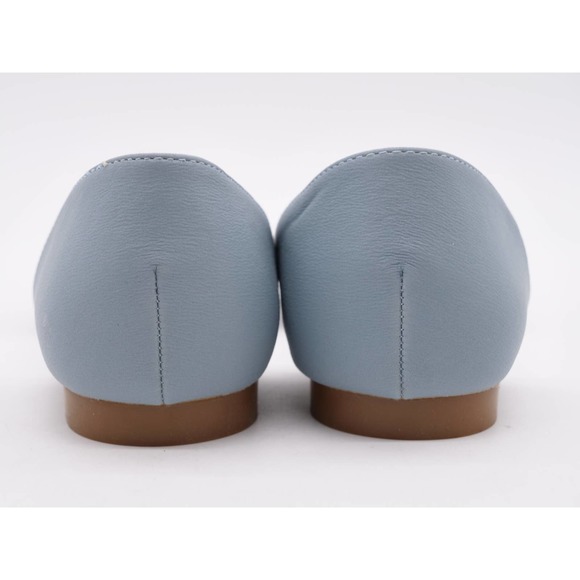 Forever Link Flats Womens 7 Blue Faux Leather Perforated Pointed Toe Shoes - Picture 9 of 10